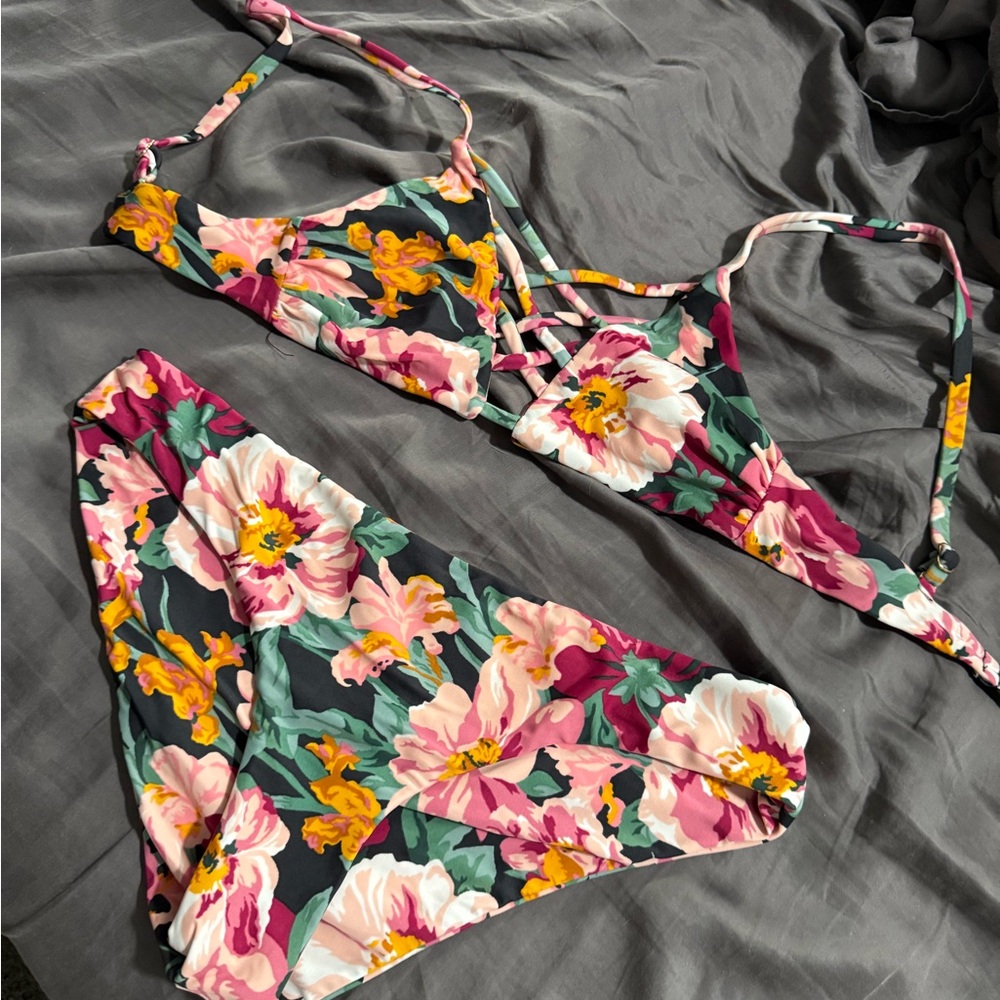 Torri Floral Swimwear with Pink and Green